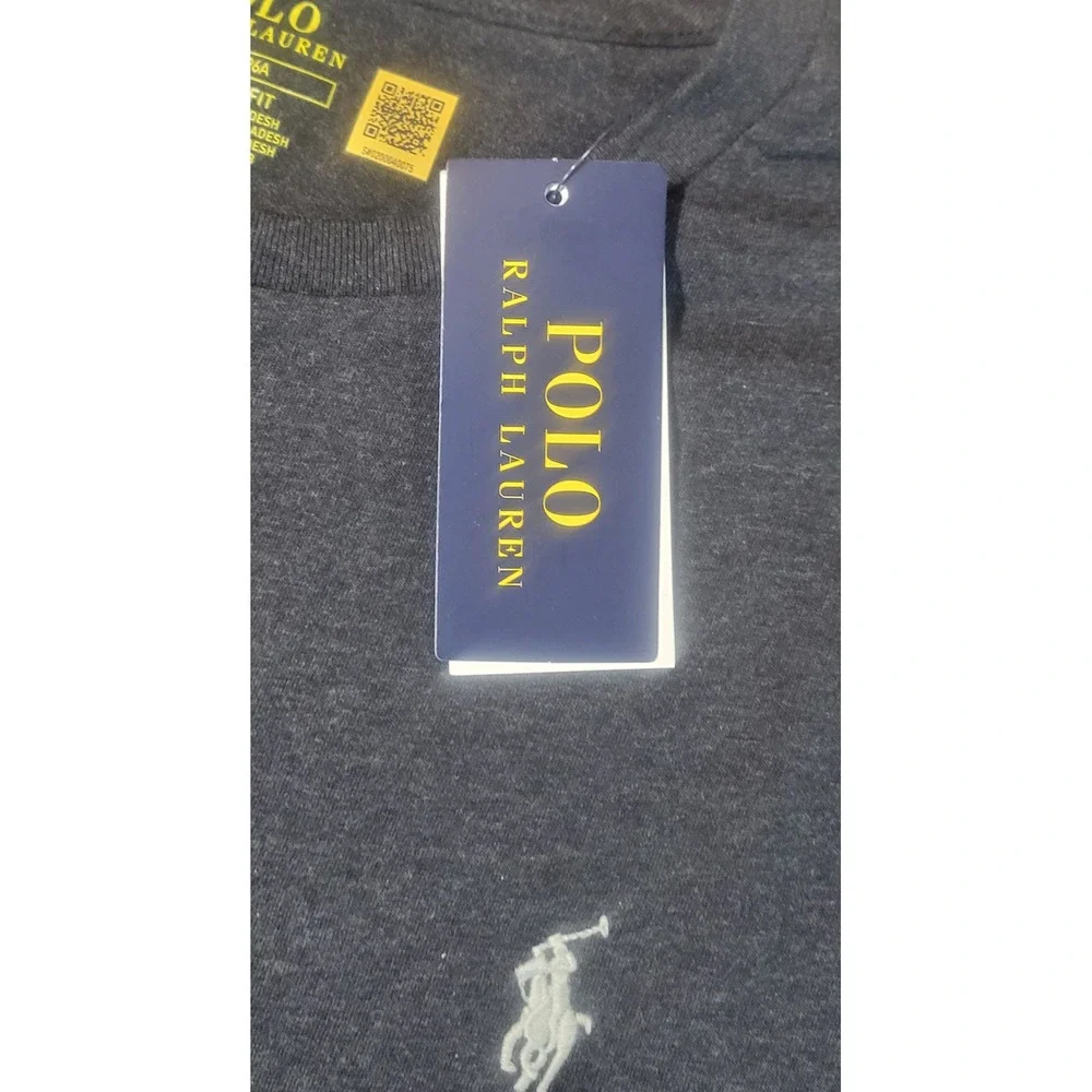 Polo Ralph Lauren Mens Classic Fit T-Shirt Black Heather Cotton M 710820299001
